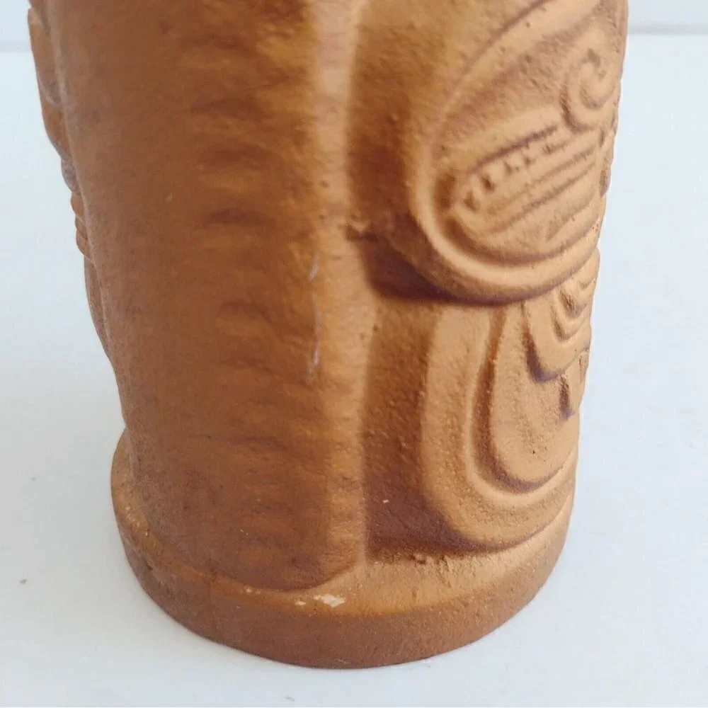Vintage Ceramic Pottery Tiki Mug Cup Mendez Ruiz Aztec God Guatemala